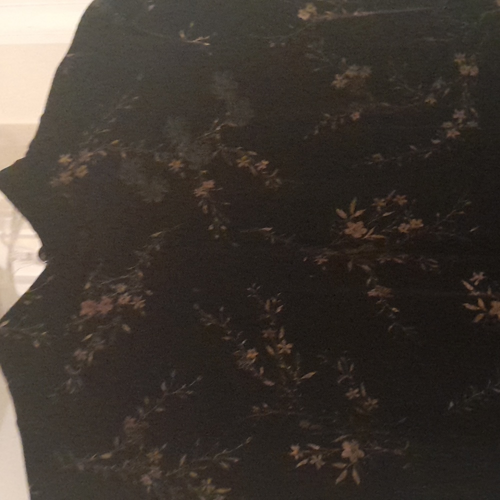 Black dress with gold flowers